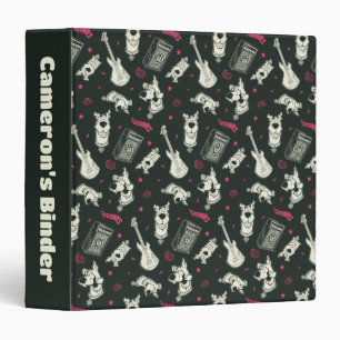 Scooby-Doo Punk Guitar and Amp Pattern 3 Ring Binder