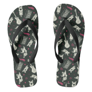Scooby-Doo Punk Guitar and Amp Pattern Flip Flops