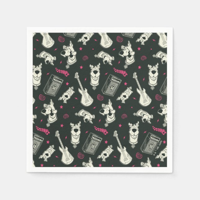 Scooby-Doo Punk Guitar and Amp Pattern Napkins (Front)