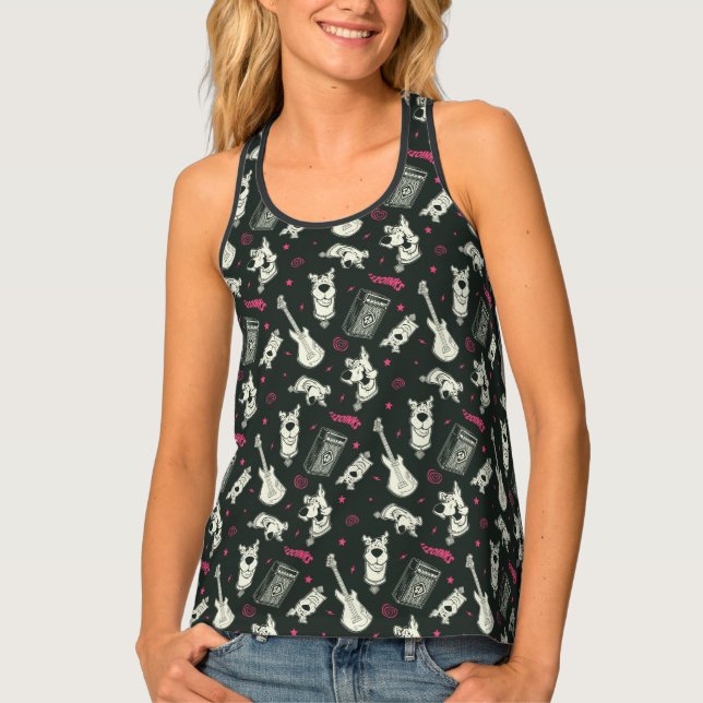 Scooby-Doo Punk Guitar and Amp Pattern Tank Top (Front)