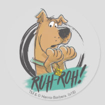 Scooby-Doo "Ruh Roh!" Marker Sketch Classic Round Sticker