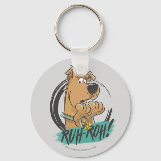 Scooby-Doo "Ruh Roh!" Marker Sketch Keychain (Front)