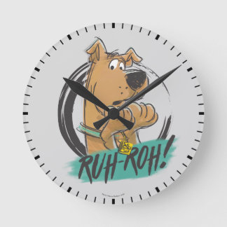 Scooby-Doo "Ruh Roh!" Marker Sketch Round Clock