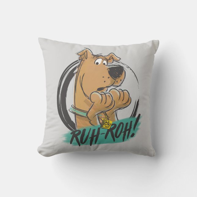 Scooby-Doo "Ruh Roh!" Marker Sketch Throw Pillow (Front)