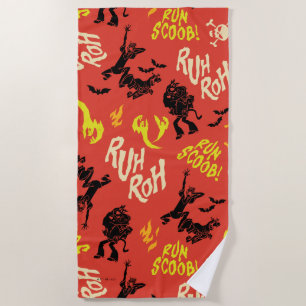 Scooby-Doo Ruh Roh Run Scoob! Pattern Beach Towel