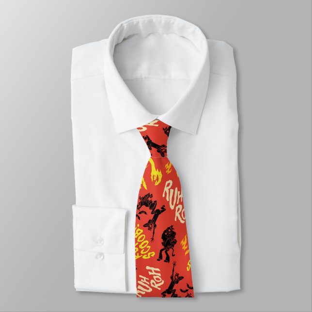 Scooby-Doo | Ruh Roh Run Scoob! Pattern Neck Tie (Tied)