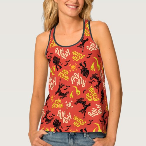 Scooby_Doo  Ruh Roh Run Scoob Pattern Tank Top