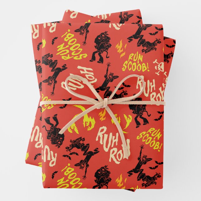 Scooby-Doo | Ruh Roh Run Scoob! Pattern Wrapping Paper Sheets (In situ)