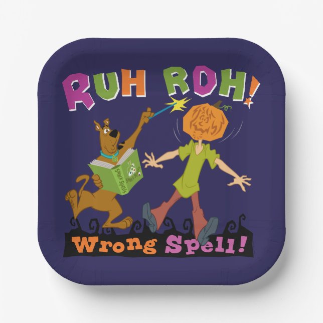 Scooby-Doo | Ruh Roh! Wrong Spell! Paper Plates (Front)