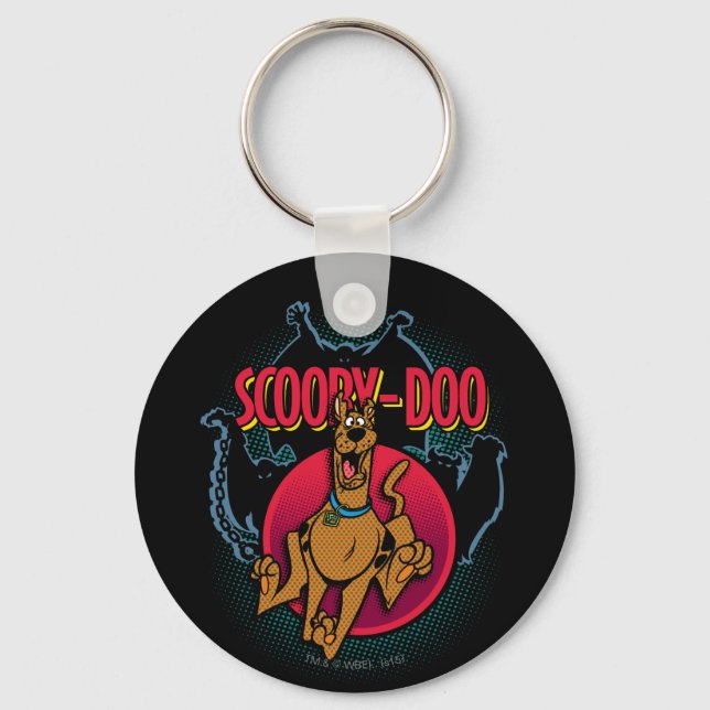 Scooby-Doo Running From Ghosts Graphic Keychain (Front)