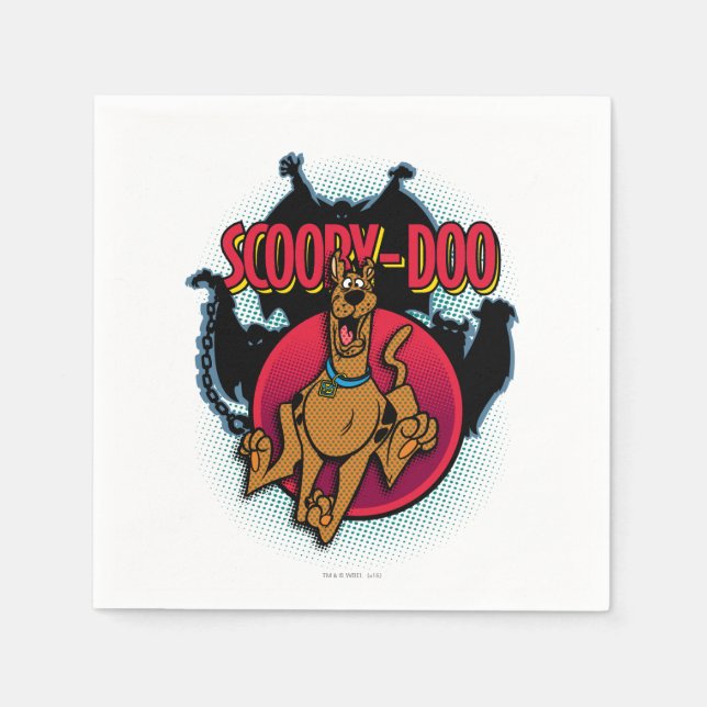 Scooby-Doo Running From Ghosts Graphic Napkins (Front)