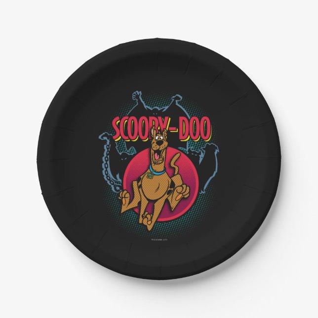 Scooby-Doo Running From Ghosts Graphic Paper Plates (Front)