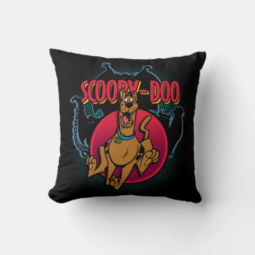 Scooby_Doo Running From Ghosts Graphic Throw Pillow