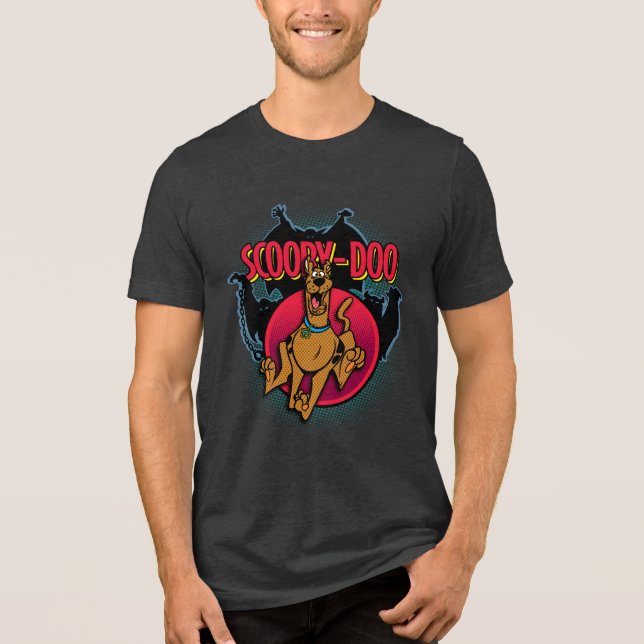 Scooby-Doo Running From Ghosts Graphic Tri-Blend Shirt (Front)