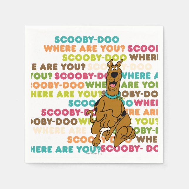 Scooby-Doo Running "Where Are You?" Paper Napkins (Front)