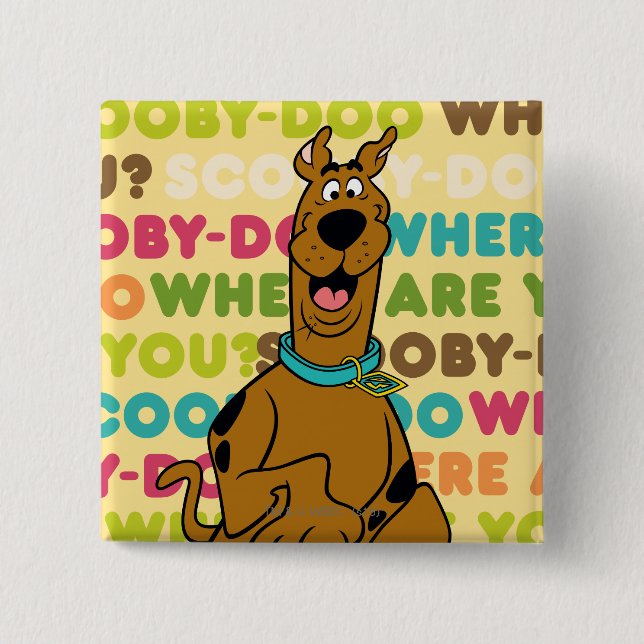 Scooby-Doo Running "Where Are You?" Pinback Button (Front)