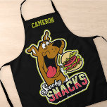 Scooby-Doo "Scooby Snacks" Logo Apron<br><div class="desc">Check out this retro sticker style logo for Scooby Snacks,  featuring Scooby-Doo eating a burger.</div>