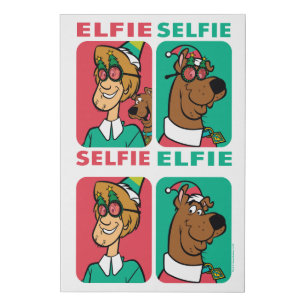 Scooby-Doo & Shaggy "Elfie Selfie" Faux Canvas Print