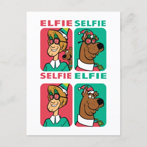 Scooby_Doo  Shaggy Elfie Selfie Holiday Postcard