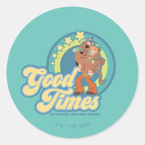 Scooby_Doo  Shaggy Good Times at Crystal Cove HS Classic Round Sticker