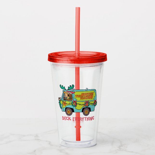 Scooby-Doo & Shaggy In The Holiday Mystery Machine Acrylic Tumbler (Front)