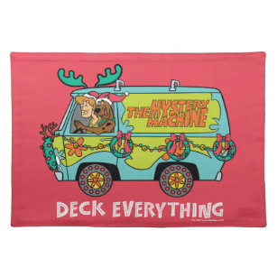Scooby-Doo & Shaggy In The Holiday Mystery Machine Cloth Placemat