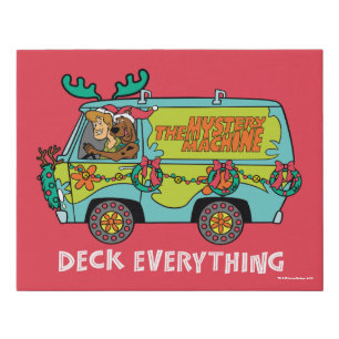 Scooby-Doo & Shaggy In The Holiday Mystery Machine Faux Canvas Print