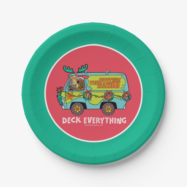 Scooby-Doo & Shaggy In The Holiday Mystery Machine Paper Plates (Front)