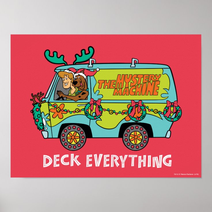 Scooby Doo And Shaggy In The Holiday Mystery Machine Poster Zazzle