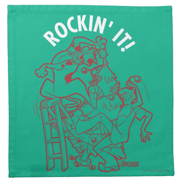 Scooby-Doo & Shaggy Rockin' It 'Round The Tree Cloth Napkin (Front)