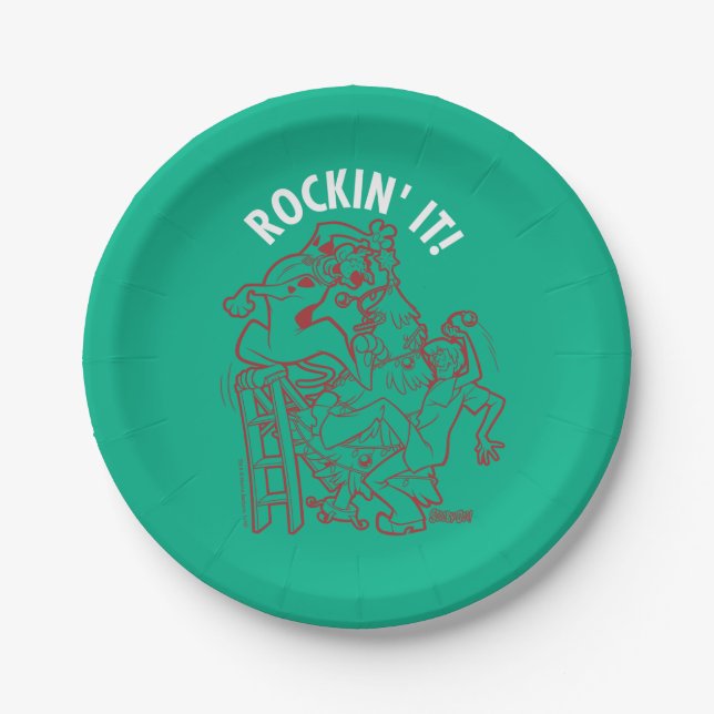 Scooby-Doo & Shaggy Rockin' It 'Round The Tree Paper Plates (Front)