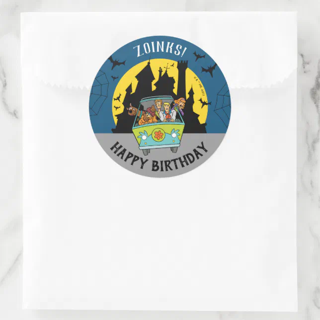 Scooby-Doo Spooktacular Halloween Birthday Classic Round Sticker | Zazzle