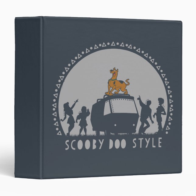 Scooby-Doo Style Tribal Van Silhouette 3 Ring Binder (Front/Spine)