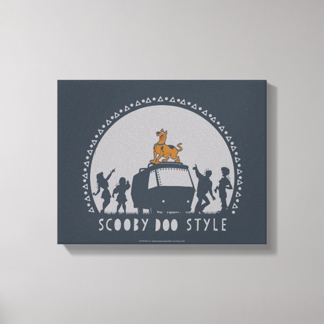 Scooby-Doo Style Tribal Van Silhouette Canvas Print (Front)