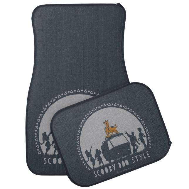 Scooby-Doo Style Tribal Van Silhouette Car Floor Mat (Set)