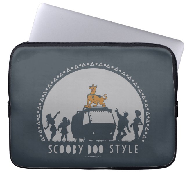 Scooby-Doo Style Tribal Van Silhouette Laptop Sleeve (Front)