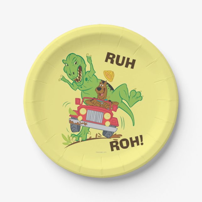 Scooby-Doo T-Rex Attack Paper Plates (Front)