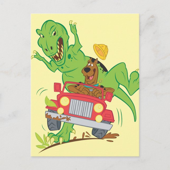 Scooby-Doo T-Rex Attack Postcard (Front)