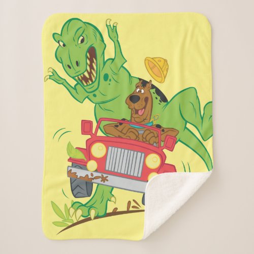 Scooby_Doo T_Rex Attack Sherpa Blanket