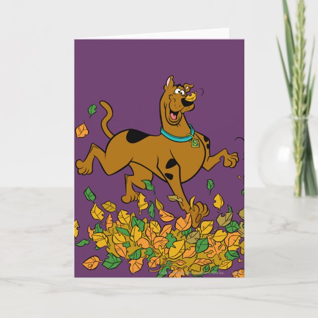 Scooby-Doo Thanksgiving Leaves Holiday Card (Front)