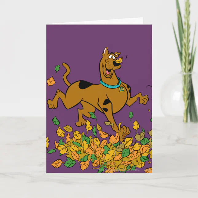 Scooby-Doo Thanksgiving Leaves Holiday Card | Zazzle