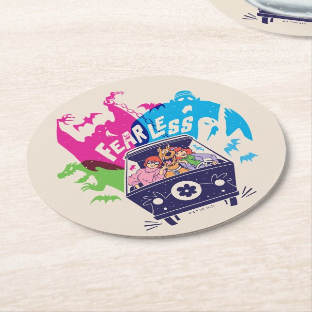 Scooby-Doo | The Fearless Mystery Machine Round Paper Coaster (Angled)