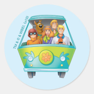 Scooby-Doo & The Gang Mystery Machine Airbrush Classic Round Sticker
