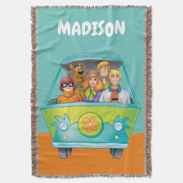 Scooby-Doo & The Gang Mystery Machine Airbrush Throw Blanket (Front Vertical)