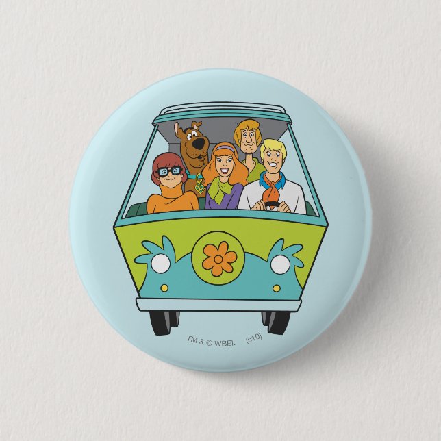 Scooby-Doo & The Gang Mystery Machine Button (Front)