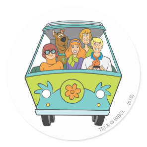 Scooby-Doo & The Gang Mystery Machine Classic Round Sticker