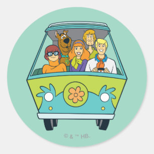 Scooby-Doo & The Gang Mystery Machine Classic Round Sticker