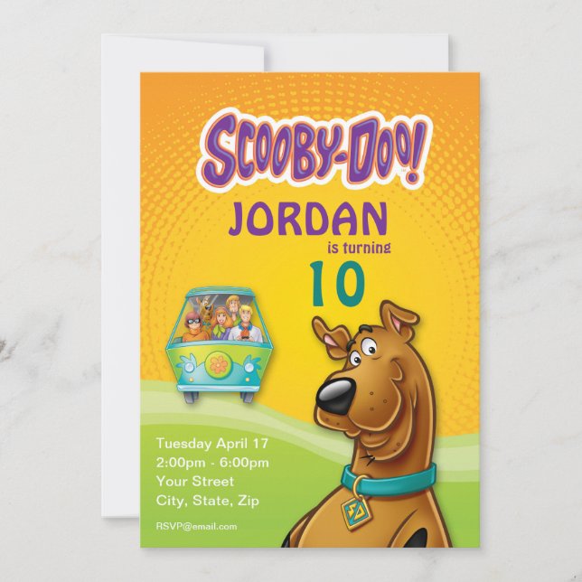 Scooby-Doo & The Gang Mystery Machine Invitation (Front)