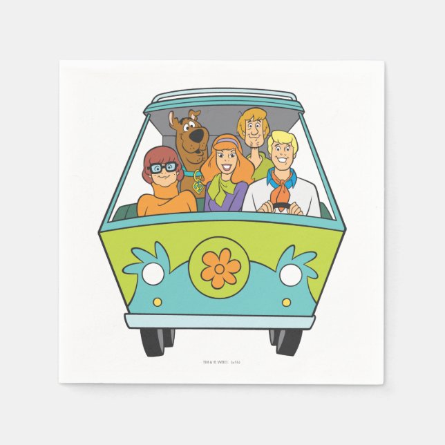 Scooby-Doo & The Gang Mystery Machine Paper Napkins (Front)