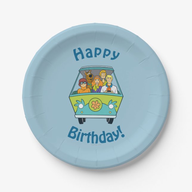 Scooby-Doo & The Gang Mystery Machine Paper Plates (Front)